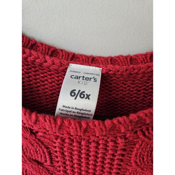Carter's toddler girls 6/6x Super Cute Soft Red Knit Holiday Dress - Picture 3 of 3